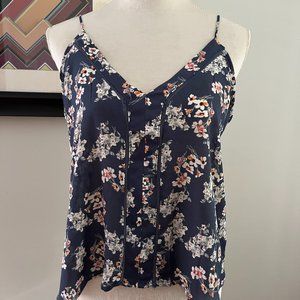 Sienna Sky Blue Floral Sleeveless Blouse M